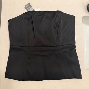 NWT! Banana Republic Strapless Black Satin Top